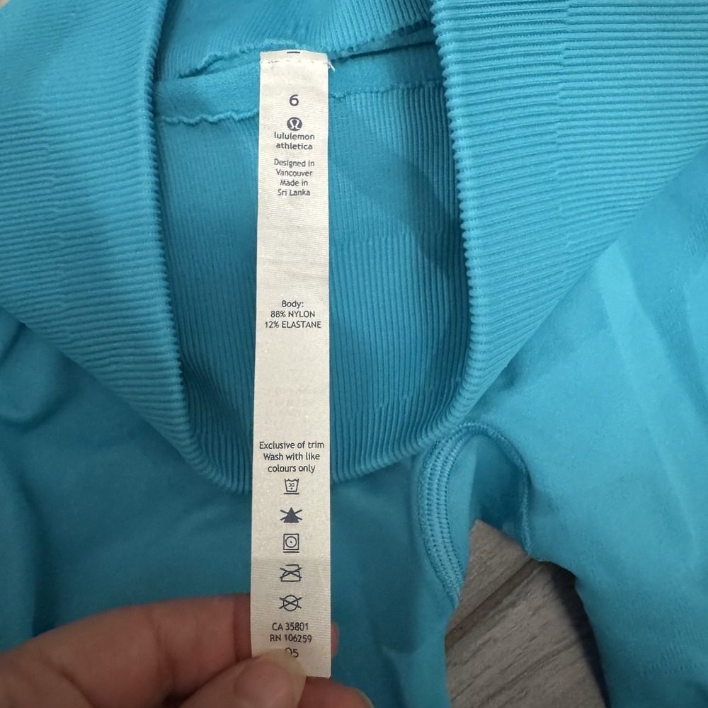 Lululemon Zone In Tight Teal Blue 6 Compression Shaping High Rise Leggings - Picture 2 of 10